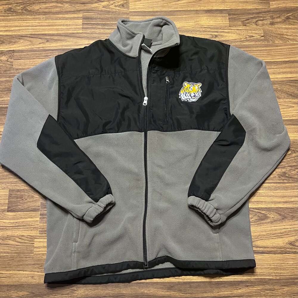 Genuine Stuff LSU Black & Grey Full Zip Jacket Large